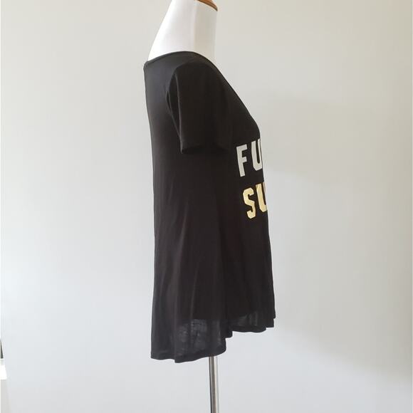 Love Vintage Fun Day Sunday Swing T-shirt Black Metallic Text Small - Picture 3 of 7